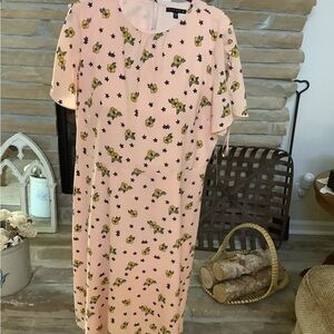 CLOSEOUT. WOMENS PEACH COLOR MIDI DRESS FULLY LINED SIZE 16 NWT